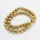 Synthetic hematite bead, faceted, golden plated, 10 mm, 1 pc