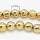 Synthetic hematite bead, faceted, golden plated, 10 mm, 1 pc
