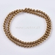 Sinthetic hematite bead, golden plated, 4 mm, 1 strand (100 pcs)