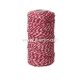 Cotton cord, red-white, 1,5 mm, 1 m