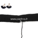 Polyester thread cord, black, 25 mm, 10 cm