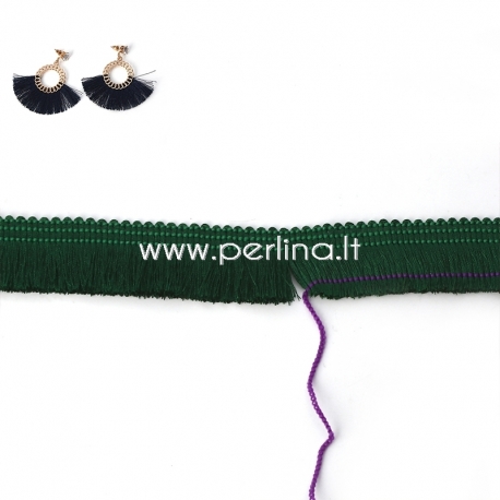 Polyester thread cord, green, 25 mm, 10 cm
