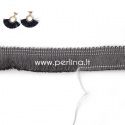 Polyester thread cord, grey, 25 mm, 10 cm