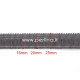 Polyester thread cord, grey, 25 mm, 10 cm