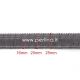 Polyester thread cord, grey, 25 mm, 10 cm