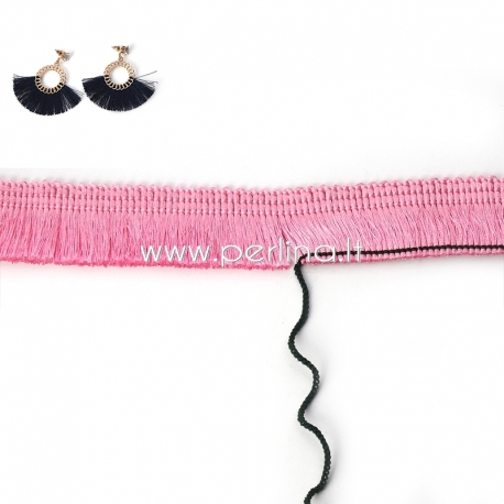 Polyester thread cord, pink, 25 mm, 10 cm