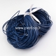 Cowhide leather jewelry cord, round, blue, 1 mm, 1 m