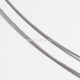 Tiger Tail Wire, light grey, 0.45mm, 50m