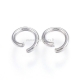 Open jump ring, 304 stainless steel, 6x1mm, 10 pcs