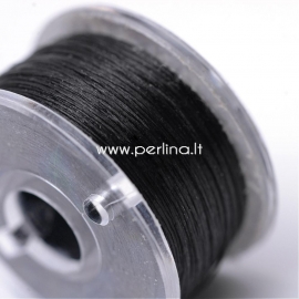 Special coated polyester thread, black, 0,1 mm, 1 roll (~45,7m)