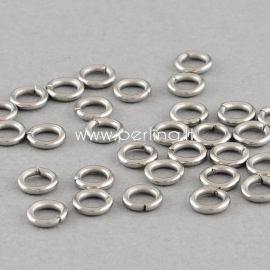 Jump ring, 304 stainless steel, 3x0.5mm, 10 pcs