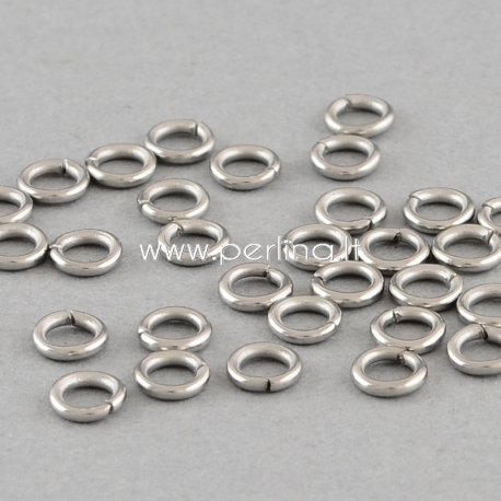 Jump ring, 304 stainless steel, 3x0.5mm, 10 pcs