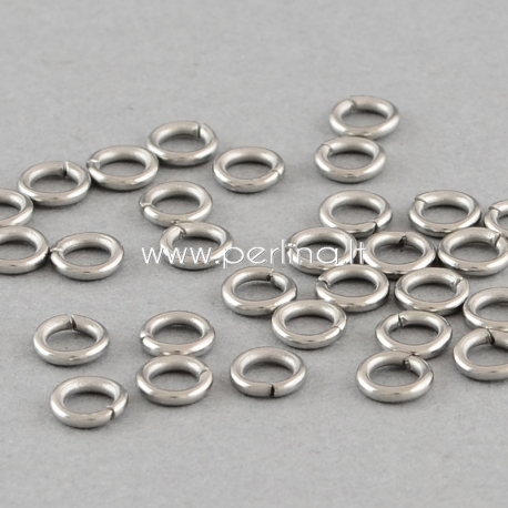 Jump ring, 304 stainless steel, 4x0.8mm, 10 pcs