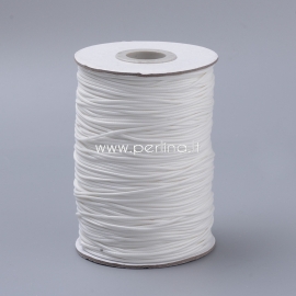 Braided Korean waxed polyester cord, white, 0,8 mm, 1 m