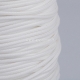 Braided Korean waxed polyester cord, white, 0,8 mm, 1 m