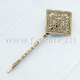 Hair bobby pin with filigree, antique bronze, 66x26.5x4.5mm