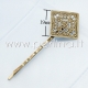 Hair bobby pin with filigree, antique bronze, 66x26.5x4.5mm