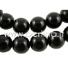 Natural agate gemstone bead, dyed, black, 16 mm, 1pc