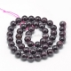 Garnet gemstone bead, round, 11~12 mm, 1 strand/33 pcs