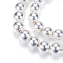 Sinthetic hematite bead, silver plated, 8 mm, 1pc