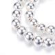 Sinthetic hematite bead, silver plated, 8 mm, 1 strand/53pcs