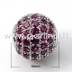 Micro pave cubic zirconia bead, platinum, 10mm, 1pcs