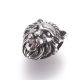 Stainless steel bead "Lion", antique silver, 11.5x10x7mm, 1pcs