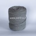 Twisted cotton cord, dark grey, 3 mm, 250 m