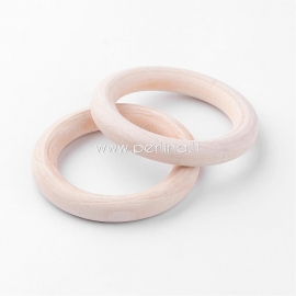 Wood linking ring, natural wood color, 58~59x9~9,5mm, 1pc