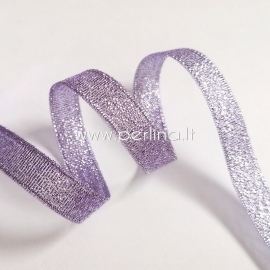 Organza ribbon, sparkle lavender, 9 mm, 1 m