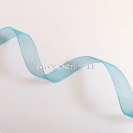 Organza ribbon, light blue color, 10 mm, 1 m