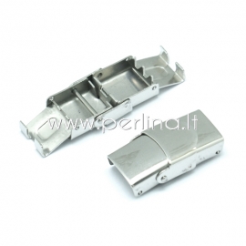 304 stainless steel watch band clasp, stainless steel color, 26x13 mm, 1 pc