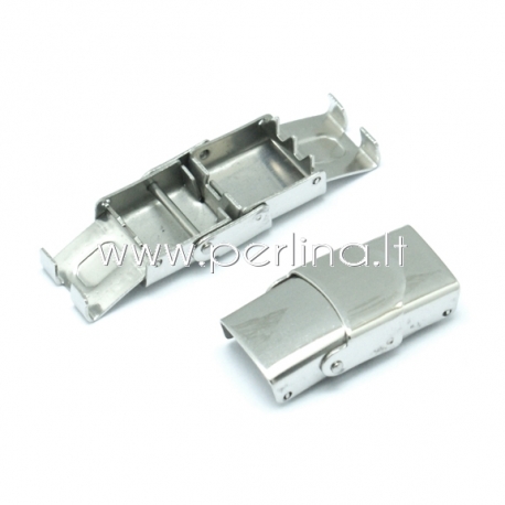 304 stainless steel watch band clasp, stainless steel color, 26x13 mm, 1 pc