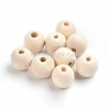 Wood bead, natural wood color, 20 mm, 1 pc