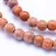 Natural sandalwood bead, dyed, red brick color, 8 mm, 1 pc