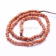 Natural sandalwood bead, dyed, red brick color, 8 mm, 1 pc