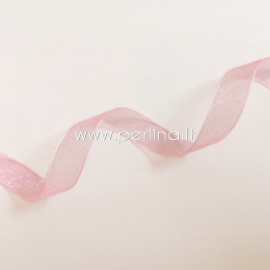 Organza ribbon, pink color, 15 mm, 1 m