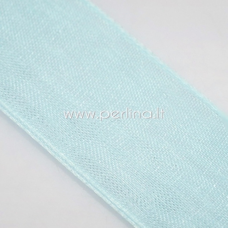 Organza ribbon, cyan, 20 mm, 1 m