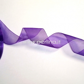 Organza ribbon, dark violet, 25 mm, 1 m