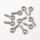 Screw eye pin peg bail, platinum color, 8x4x1mm, 1pc