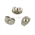 Earring post stopper, stainless steel, 5x3x2,5mm, 1 pair