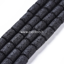 Dyed natural Lava beads, 8x14~15mm, 1pc