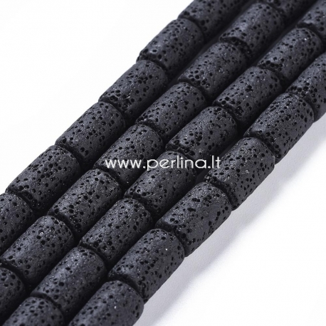 Dyed natural Lava beads, strand, 8x14~15mm