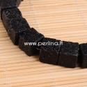 Dyed natural Lava beads, 12x12x12mm, 1pc