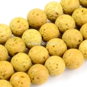 Dyed natural Lava beads, golden, strand, 8mm