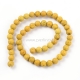 Dyed natural Lava beads, golden, 8mm 1pc