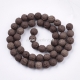 Dyed natural Lava beads, coconut brown, strand, 8~8,5mm