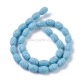 Dyed natural Lava beads, light sky blue, 15x11mm 1pc