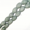 Dyed natural Lava beads, gray, 15x11mm, 1pc