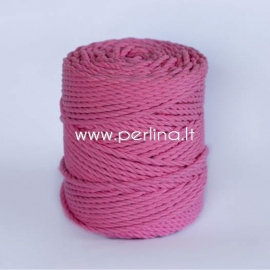 Twisted cotton cord, pink, 3 mm, 240 m